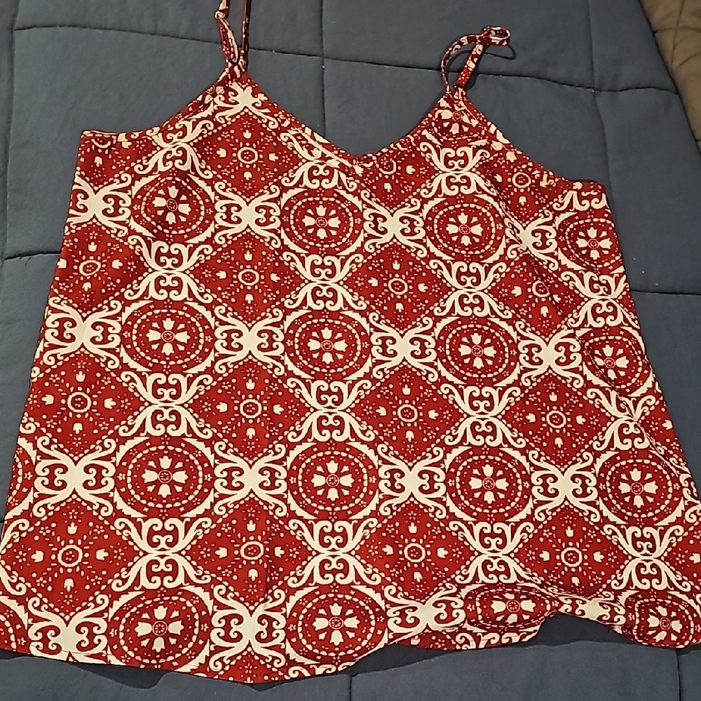 Red Patterned Women's Top